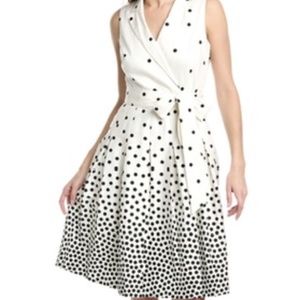 Anne Klein wrap A-line polka dot dress